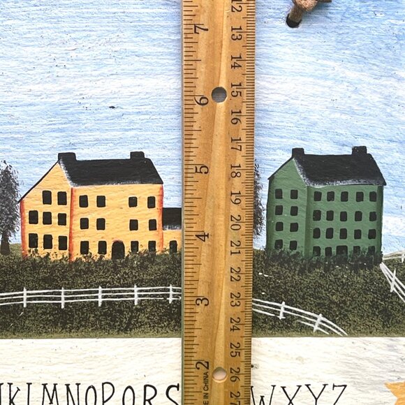 VTG Hand Painted Slate Sign Primitive Folk Art Country Schoolhouse ABC Alphabet - Picture 3 of 13